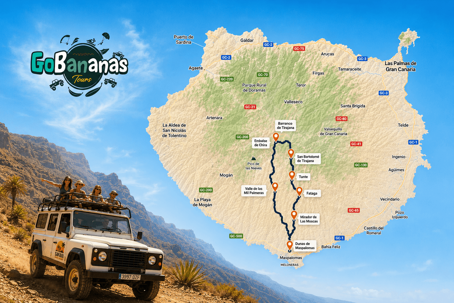 Descubre Gran Canaria - Jeep Safari - Tour Off Road - 5 Horas